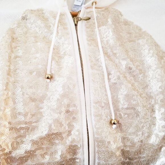 Chico's hooded full zip sweatshirt sequence - Picture 8 of 9